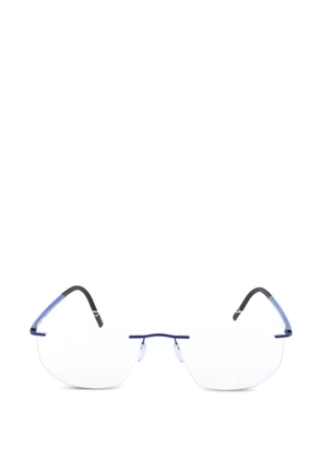 Silhouette rimless geometric-frame glasses - Blue