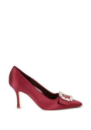 Manolo Blahnik Hangisi crystal-buckle pumps - Red