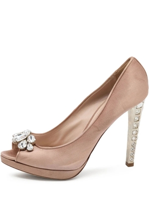 Miu Miu Pre-Owned 120mm peep-toe pumps - Neutrals