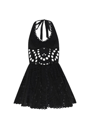 Charo Ruiz Ibiza Sandlight broderie-anglaise halterneck dress - Black