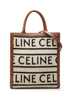 Celine Pre-Owned 2022 Small Textile All Over Vertical Cabas Tote satchel - Brown