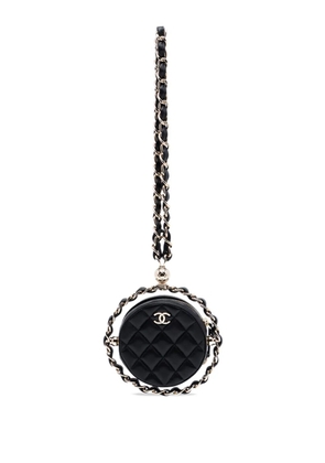 CHANEL Pre-Owned 2021 CC Quilted Lambskin Round Chain Around Clutch With Chain shoulder bag - Black