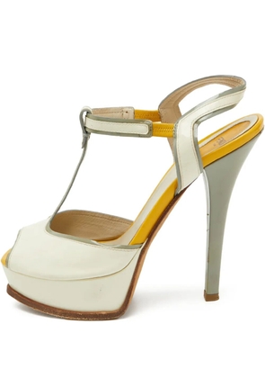 Fendi Pre-Owned leather heeled sandals - Neutrals