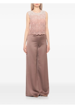 D.Exterior sequin-embellished crochet-knit top - Pink