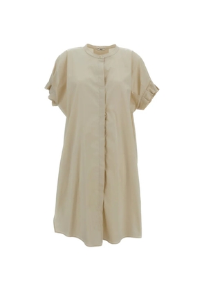 M.S.M. pleated-sleeve midi dress - Neutrals