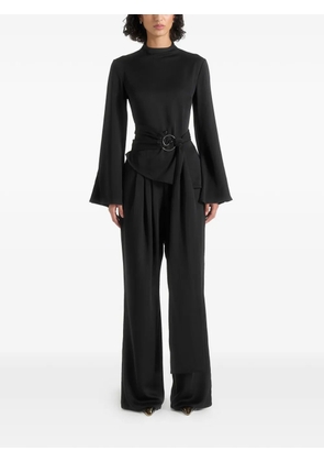 Manière De Voir Aurore belted wrap-overlay jumpsuit - Black