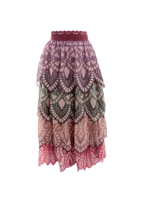 Cecilia Prado Aurora tiered midi skirt - Pink