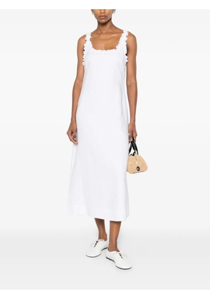 Posse Florence ruffled-seam midi dress - White