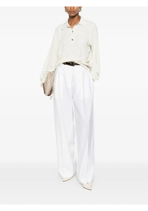 CALVIN KLEIN COLLECTION Helga long-sleeve polo top - White