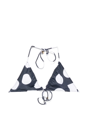 Jacquemus polka-dot triangle bikini top - Blue