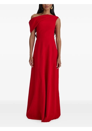 MOOS STUDIO off-shoulder draped gown - Red