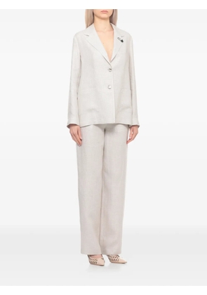 Lardini check-pattern linen blazer - Neutrals