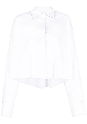 Genny embellished-trim cropped shirt - White