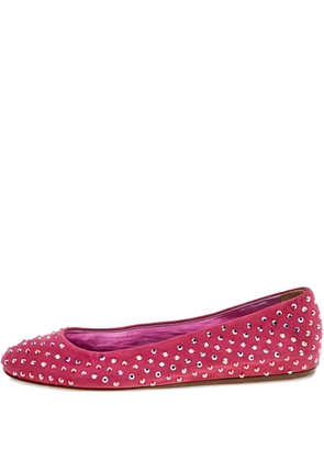 Le Silla pre owned crystal suede flats - Pink
