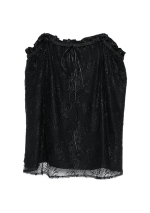 THE NINA STUDIO lace-detail ruffled top - Black