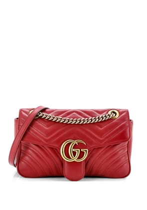 Gucci Pre-Owned GG Marmont Flap Bag Matelasse Leather Small crossbody bag - Red