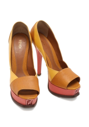 Fendi Pre-Owned color-block platform sandals - Yellow