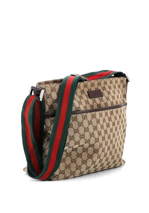 Gucci Pre-Owned Front Pocket Web Messenger GG Canvas Medium crossbody bag - Brown
