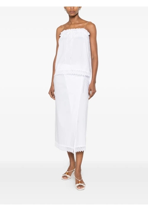 THE NINA STUDIO lace-detail midi skirt - White