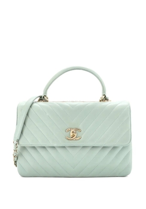CHANEL Pre-Owned Trendy CC Top Handle Bag Chevron Lambskin Medium satchel - Green