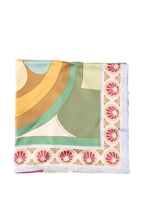 La DoubleJ Reversible Foulard 90 graphic-print silk scarf - Green