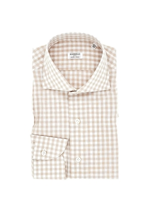 BORRIELLO NAPOLI gingham-check long-sleeve shirt - Neutrals
