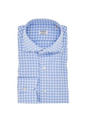 BORRIELLO NAPOLI gingham-check shirt - Blue
