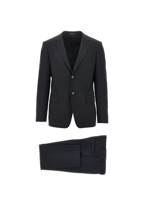 Emporio Armani single-breasted wool-blend suit - Black