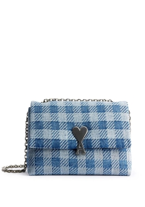 AMI Paris Voulez-vous check-print shoulder bag - Blue