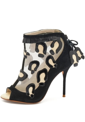 Sophia Webster pre-owned 100mm sheer-mesh ankle boots - Black