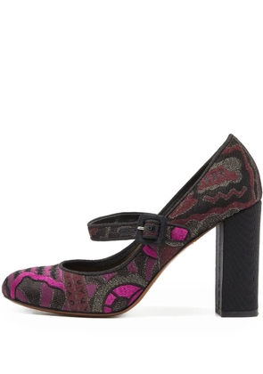 Etro Pre-Owned 95mm patterned-jacquard pumps - Purple