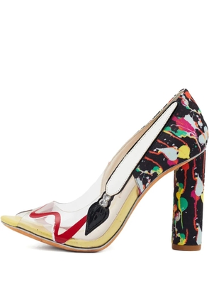 Sophia Webster Pre-owned 100mm paint-splatter pumps - White