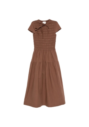 DAMSON MADDER Ebba shirred midi dress - Brown
