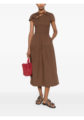 DAMSON MADDER Ebba shirred midi dress - Brown
