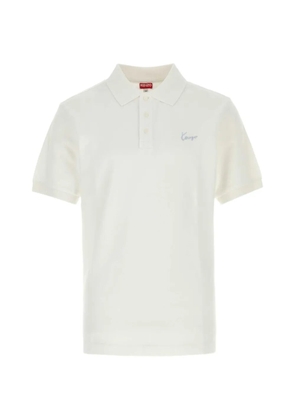 Kenzo Signature logo-embroidered piqué polo shirt - White