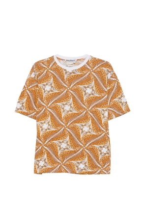 Ferragamo Pre-Owned 1980s leopard-print T-shirt and skirt - Orange