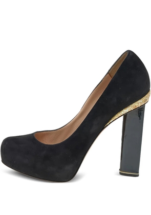 Nicholas Kirkwood pre-owned suede platform pumps - Black