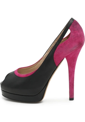 Fendi Pre-Owned Cutout platform peep-toe shoes 13 - Black