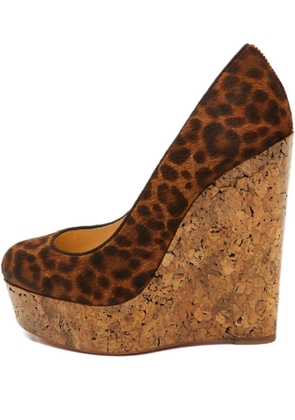 Christian Louboutin Pre-Owned 130mm Coroclic wedge pumps - Brown