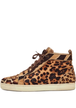 Christian Louboutin Pre-Owned Rantus Orlato leopard-print high-top sneakers - Brown