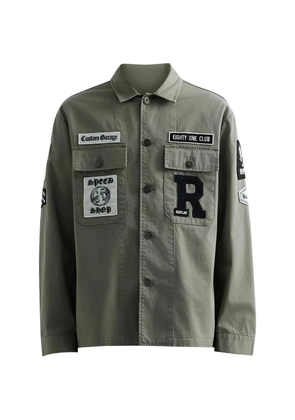 Replay patch-details button-down cotton overshirt - Green