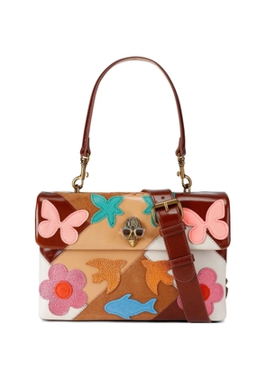 Kurt Geiger London Kensington butterfly-patch shoulder bag - Brown