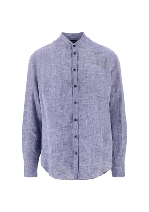 Emporio Armani mandarin-collar long-sleeve shirt - Blue