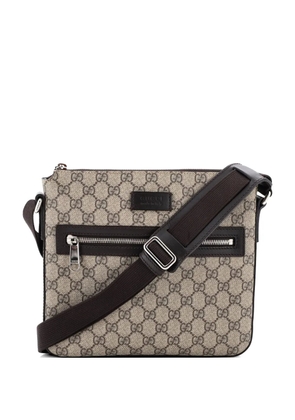 Gucci Pre-Owned Web Strap Front Zip Messenger Bag GG Coated Canvas Medium crossbody bag - Brown