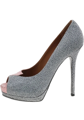 Fendi Pre-Owned 140mm pebble-pattern leather pumps - Grey