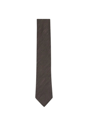 Zegna textured silk tie - Brown
