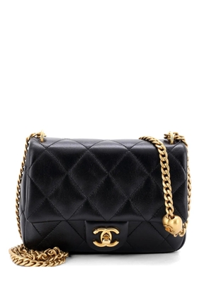 CHANEL Pre-Owned Sweet Heart Chain Flap Bag Quilted Lambskin Mini shoulder bag - Black