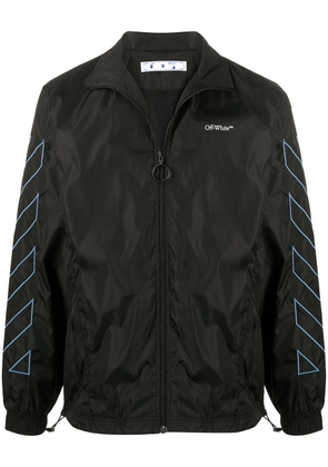 Off-White diagonal stripes zipped jacket - Black