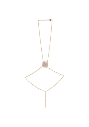 Silvia Gnecchi Camelia crystal-embellished body chain - Gold