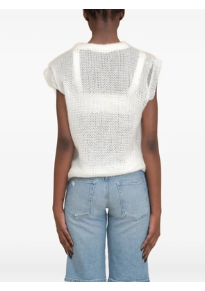Contessa Mills Laissez open-knit sweater - White